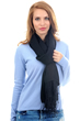 Cashmere & Silk accessories shawls platine black 201 cm x 71 cm